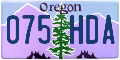 OR license plate 075HDA