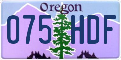 OR license plate 075HDF