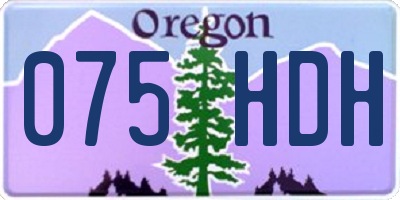 OR license plate 075HDH