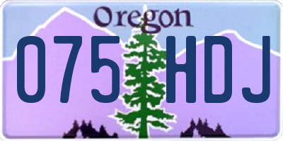 OR license plate 075HDJ