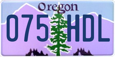 OR license plate 075HDL
