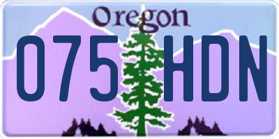 OR license plate 075HDN