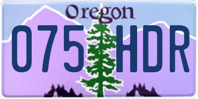 OR license plate 075HDR