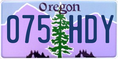 OR license plate 075HDY