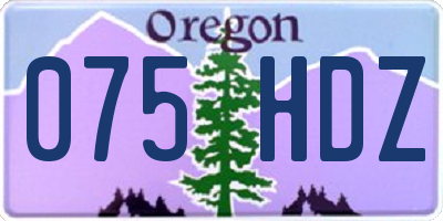 OR license plate 075HDZ