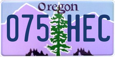 OR license plate 075HEC