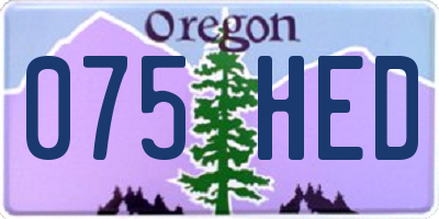 OR license plate 075HED