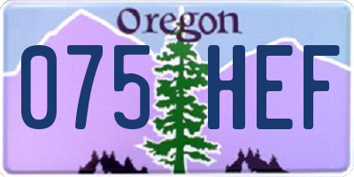 OR license plate 075HEF