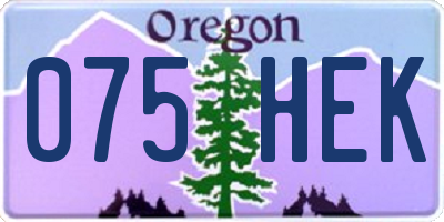 OR license plate 075HEK