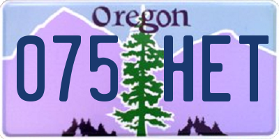 OR license plate 075HET