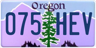 OR license plate 075HEV