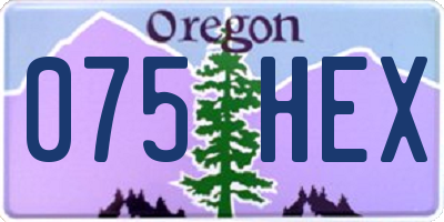 OR license plate 075HEX