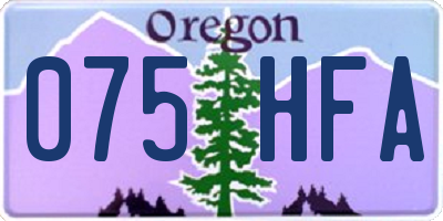 OR license plate 075HFA