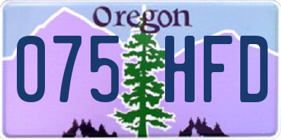 OR license plate 075HFD