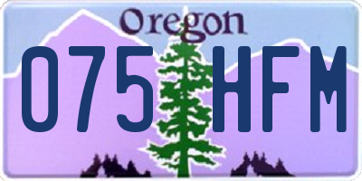OR license plate 075HFM