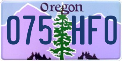 OR license plate 075HFO