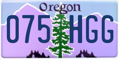 OR license plate 075HGG