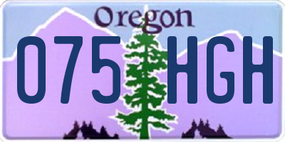 OR license plate 075HGH