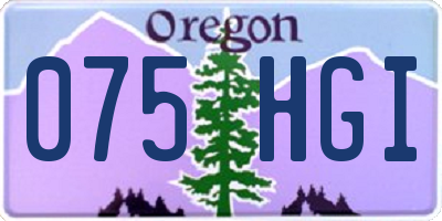 OR license plate 075HGI