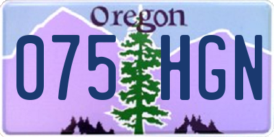 OR license plate 075HGN