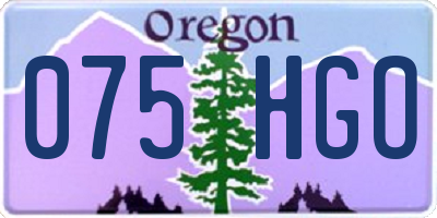 OR license plate 075HGO