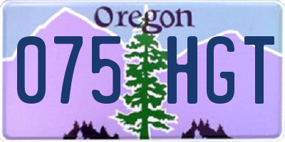 OR license plate 075HGT