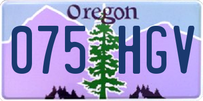 OR license plate 075HGV