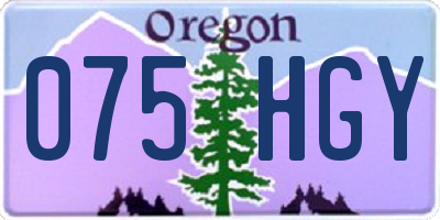 OR license plate 075HGY