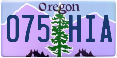 OR license plate 075HIA