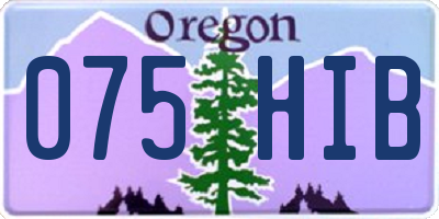 OR license plate 075HIB