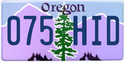 OR license plate 075HID
