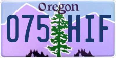 OR license plate 075HIF