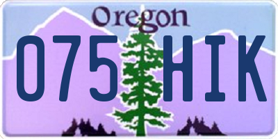 OR license plate 075HIK
