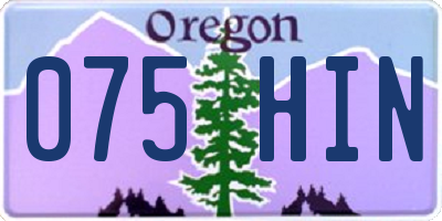 OR license plate 075HIN