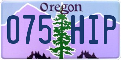 OR license plate 075HIP
