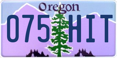 OR license plate 075HIT