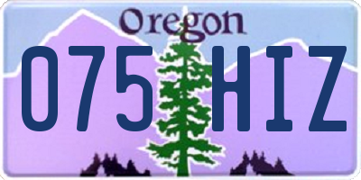 OR license plate 075HIZ