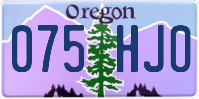 OR license plate 075HJO