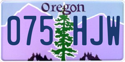 OR license plate 075HJW