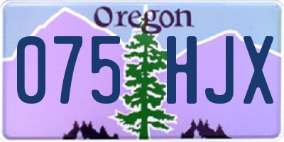 OR license plate 075HJX