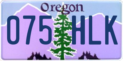 OR license plate 075HLK