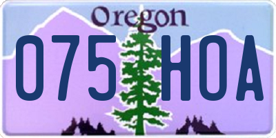 OR license plate 075HOA