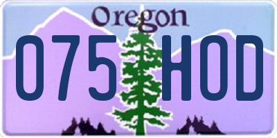 OR license plate 075HOD