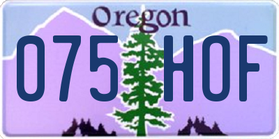 OR license plate 075HOF