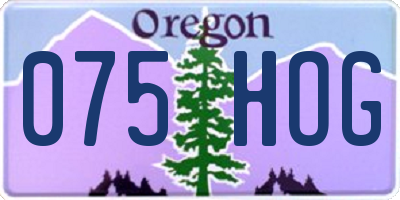 OR license plate 075HOG