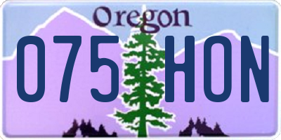 OR license plate 075HON
