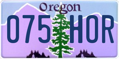 OR license plate 075HOR