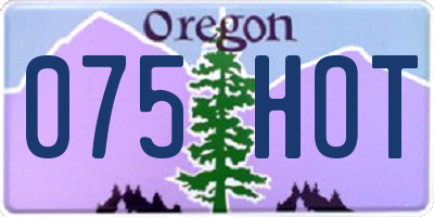OR license plate 075HOT
