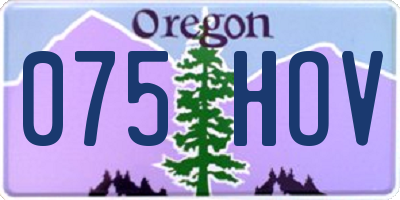 OR license plate 075HOV