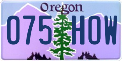 OR license plate 075HOW